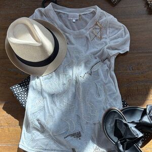 Cute Sheer - ish  White Embellished Women's Top